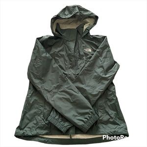 Womens The North Face Antora Jacket, Size Medium, dark green.